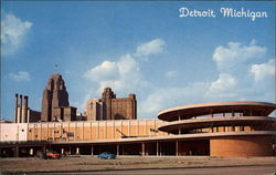 Cobo Hall and Skyline Postcard