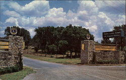 Entrance to the Texas Lion's Camp for Crippled Children Kerrville, TX Postcard Postcard