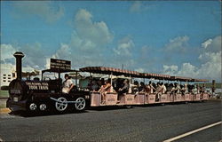 Treasure Isle Tour Train Galveston, TX Postcard Postcard