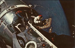 Astronaut Scott in the Open Hatch of the Command Module "Gumdrop" Space & Rockets Postcard Postcard