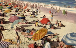 Crowds on a Sunday Afternoon Rehoboth Beach, DE Postcard Postcard