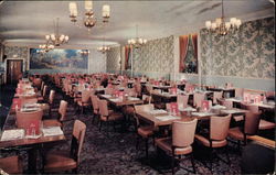 Dining Room of Clark's Restaurant Akron, OH Postcard Postcard