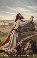 Christ in Gethsemane Religious Postcard Postcard