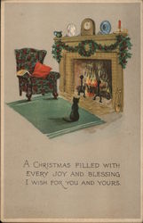 Christmas By The Fireside Postcard