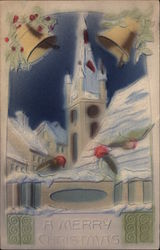 A Merry Christmas Airbrushed Postcard Postcard