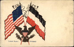 US & German Flags Postcard Postcard