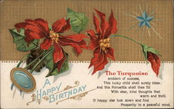 A Happy Birthday - Turquoise Postcard Postcard