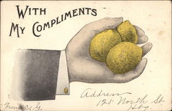 With My Compliments - Handful of Lemons Postcard