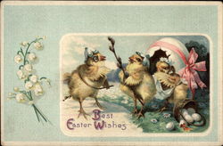 Best Easter Wishes With Chicks Postcard Postcard