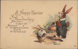 A Happy Easter With Bunnies Postcard Postcard