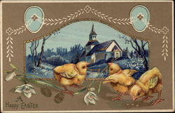 A Happy Easter With Chicks Postcard Postcard