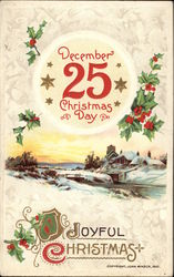 December 25 Christmas Day; A Joyful Christmas Postcard Postcard