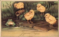 Joyeuses Paques With Chicks Postcard Postcard