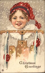 Christmas Greetings Children Postcard Postcard