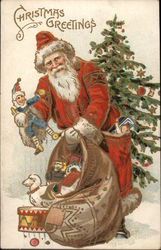 Christmas Greetings Santa Claus Postcard Postcard