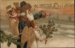 A Merry Christmas Santa Claus Postcard Postcard