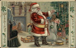 Wishing You a Merry Christmas Santa Claus Postcard Postcard