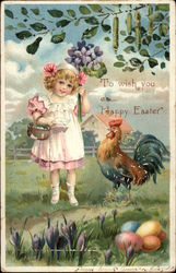 To Wish You a Happy Easter With Children Postcard Postcard