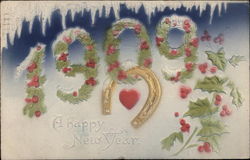 A Happy New Year, 1909 Year Dates Postcard Postcard