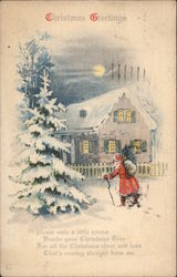 Christmas Greetings Santa Claus Postcard Postcard