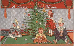 A Merry Xmas Children Postcard Postcard