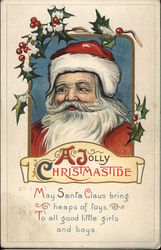 A Jolly Christmastide Santa Claus Postcard Postcard