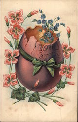 Easter Greeting Eggs Postcard Postcard