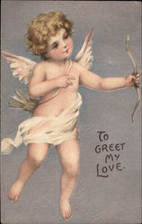 To Greet My Love Cupid Postcard Postcard