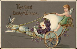 Heartiest Easter Wishes Eggs Postcard Postcard