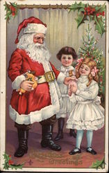 Christmas Greetings Children Postcard Postcard