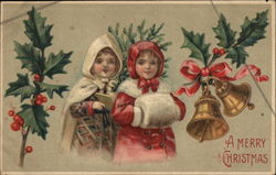 A Merry Christmas Children Postcard Postcard