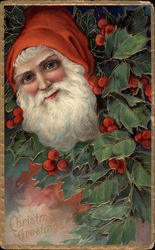 Christmas Greetings Santa Claus Postcard Postcard