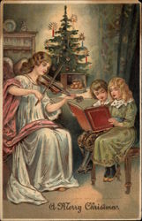 A Merry Christmas Angels Postcard Postcard