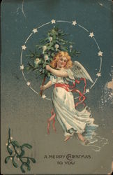 A Merry Christmas to you Angels Postcard Postcard