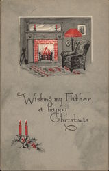 Wishing my Father a Happy Christmas Postcard