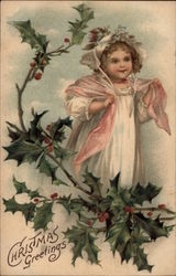 Christmas Greetings Children Postcard Postcard