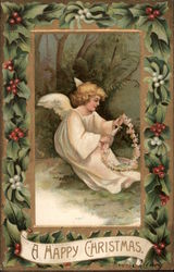 A Happy Christmas With Angels Postcard Postcard