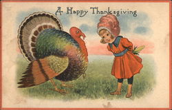 A Happy Thanksgiving Children Postcard Postcard