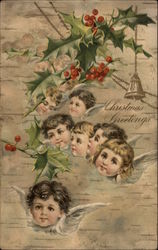 Christmas Greetings Children Postcard Postcard