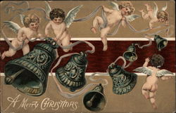 A Merry Christmas Angels Postcard Postcard