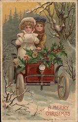 A Merry Christmas Children Postcard Postcard