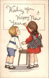 Wishing You a Happy New Year Children Postcard Postcard