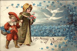 Love's Message to my Valentine Children Postcard Postcard