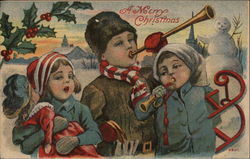 A Merry Christmas Children Postcard Postcard