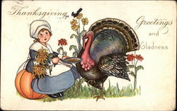 Thanksgiving Greetings and Gladness Postcard