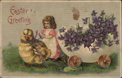 Easter Greeting With Children Postcard Postcard