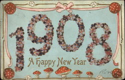 1908 A Happy New Year Postcard