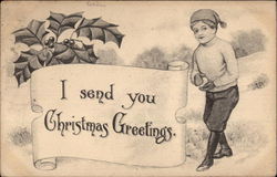 I Send You Christmas Greetings Children Postcard Postcard