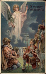 A Merry Christmas Angels Postcard Postcard