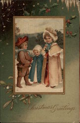 Christmas Greetings Children Postcard Postcard